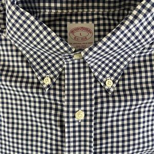 Brooks Brothers Blue and White Check size Large button down